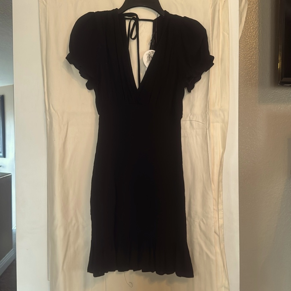Black tight mini dress